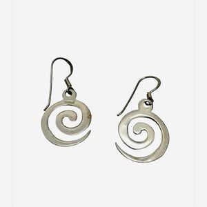 Amazing spiral design 925 solid sterling silver hoop earrings